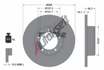 TEXTAR Brzdov kotou PRO - 298 mm TXT 92230503, 92230503