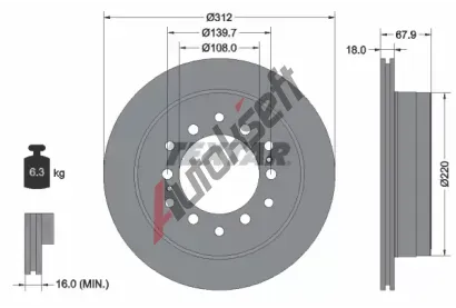 TEXTAR Brzdov kotou PRO - 312 mm TXT 92231003, 92231003
