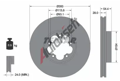 TEXTAR Brzdov kotou - 300 mm TXT 92231500, 92231500