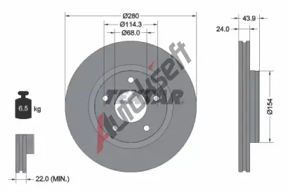 TEXTAR Brzdov kotou PRO+ - 280 mm TXT 92232205, 92232205