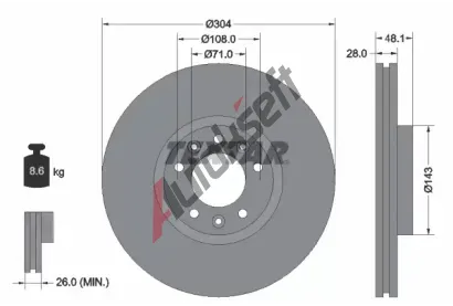 TEXTAR Brzdov kotou PRO+ - 304 mm TXT 92232305, 92232305