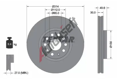 TEXTAR Brzdov kotou PRO+ - 314 mm TXT 92232405, 92232405
