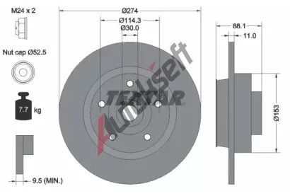 TEXTAR Brzdov kotou PRO - 274 mm TXT 92232603, 92232603