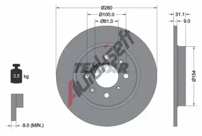 TEXTAR Brzdov kotou PRO - 260 mm TXT 92234203, 92234203