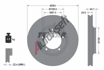 TEXTAR Brzdov kotou - 254 mm TXT 92234500, 92234500