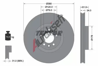 TEXTAR Brzdov kotou PRO+ - 380 mm TXT 92235605, 92235605