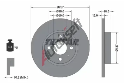 TEXTAR Brzdov kotou PRO - 257 mm TXT 92236703, 92236703