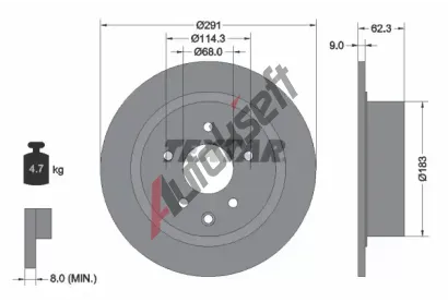 TEXTAR Brzdov kotou PRO - 291 mm TXT 92237103, 92237103