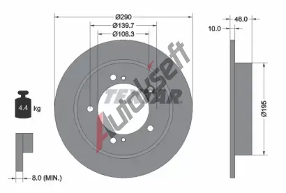TEXTAR Brzdov kotou - 290 mm TXT 92237300, 92237300