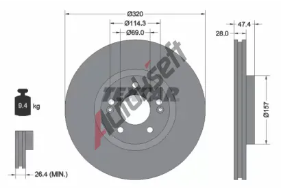 TEXTAR Brzdov kotou PRO+ - 320 mm TXT 92237805, 92237805