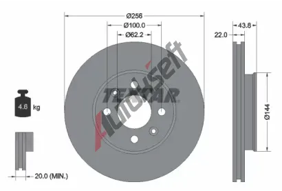 TEXTAR Brzdov kotou PRO - 256 mm TXT 92237903, 92237903