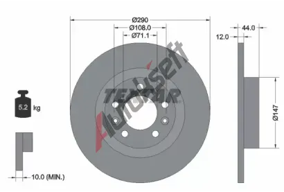 TEXTAR Brzdov kotou PRO - 290 mm TXT 92238003, 92238003