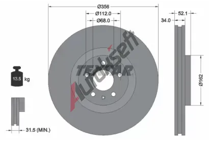 TEXTAR Brzdov kotou PRO+ - 356 mm TXT 92238205, 92238205