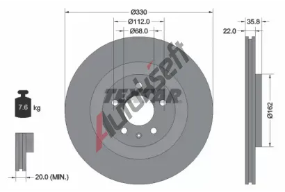TEXTAR Brzdov kotou PRO+ - 330 mm TXT 92238305, 92238305