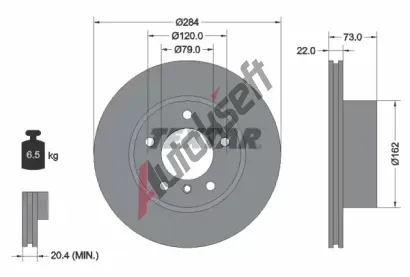 TEXTAR Brzdov kotou PRO - 284 mm TXT 92238403, 92238403