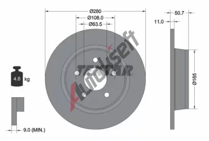 TEXTAR Brzdov kotou PRO - 280 mm TXT 92238903, 92238903