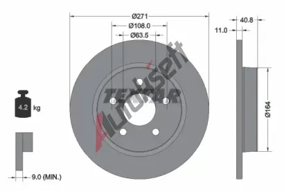 TEXTAR Brzdov kotou PRO - 271 mm TXT 92239003, 92239003