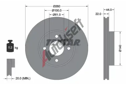 TEXTAR Brzdov kotou PRO - 260 mm TXT 92239903, 92239903