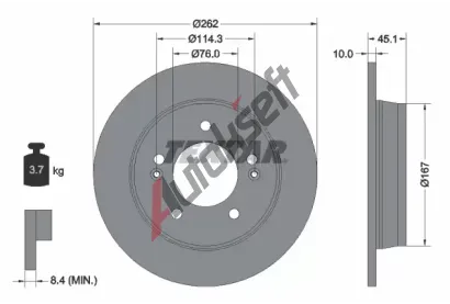 TEXTAR Brzdov kotou PRO - 262 mm TXT 92240003, 92240003