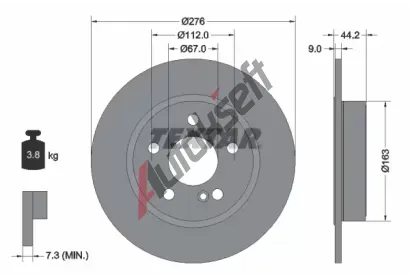 TEXTAR Brzdov kotou PRO - 276 mm TXT 92241303, 92241303