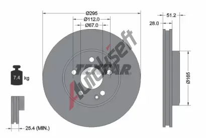 TEXTAR Brzdov kotou PRO - 295 mm TXT 92241603, 92241603