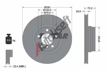 TEXTAR Brzdov kotou PRO - 330 mm TXT 92242003, 92242003