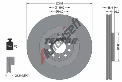 TEXTAR Brzdov kotou PRO - 345 mm TXT 92242403, 92242403