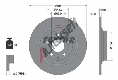 TEXTAR Brzdov kotou PRO - 303 mm TXT 92242703, 92242703