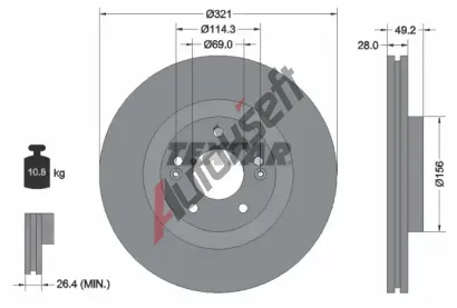 TEXTAR Brzdov kotou PRO+ - 321 mm TXT 92242905, 92242905