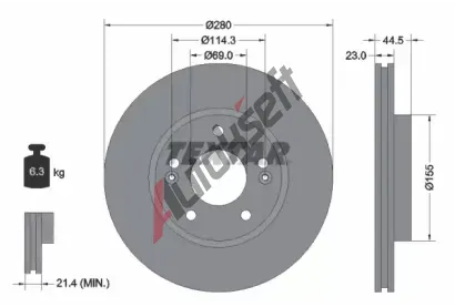 TEXTAR Brzdov kotou PRO - 280 mm TXT 92243103, 92243103