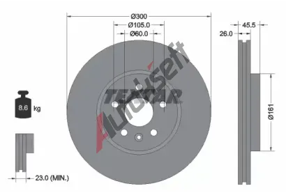 TEXTAR Brzdov kotou PRO - 300 mm TXT 92243303, 92243303