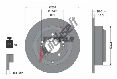 TEXTAR Brzdov kotou PRO - 283 mm TXT 92244403, 92244403