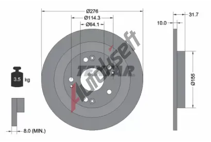 TEXTAR Brzdov kotou PRO - 276 mm TXT 92252603, 92252603