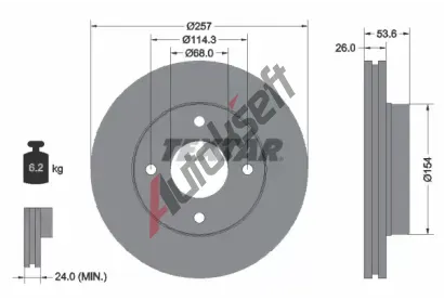 TEXTAR Brzdov kotou PRO - 257 mm TXT 92253103, 92253103