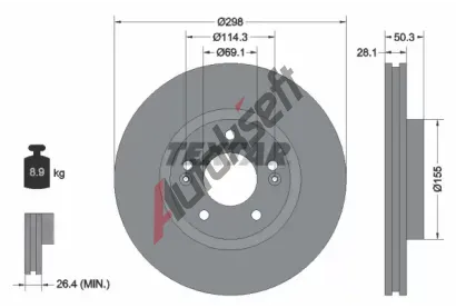 TEXTAR Brzdov kotou PRO - 298 mm TXT 92253603, 92253603