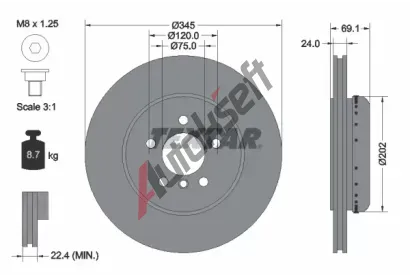 TEXTAR Brzdov kotou PRO - 345 mm TXT 92253925, 92253925