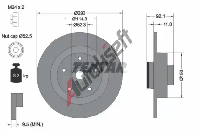 TEXTAR Brzdov kotou PRO - 290 mm TXT 92254103, 92254103