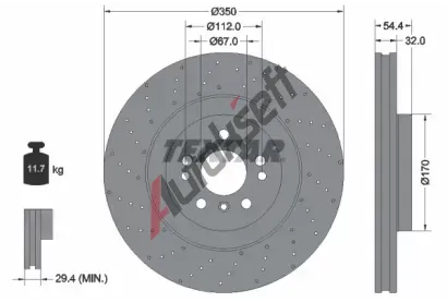 TEXTAR Brzdov kotou PRO+ - 350 mm TXT 92254405, 92254405
