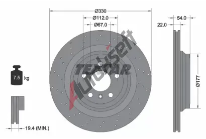 TEXTAR Brzdov kotou PRO+ - 330 mm TXT 92254505, 92254505