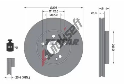 TEXTAR Brzdov kotou PRO - 295 mm TXT 92254803, 92254803