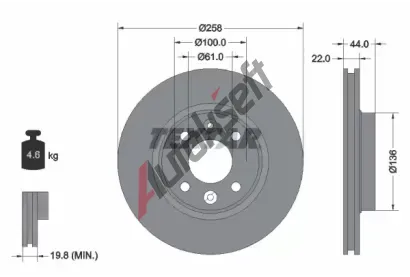 TEXTAR Brzdov kotou PRO - 258 mm TXT 92255203, 92255203