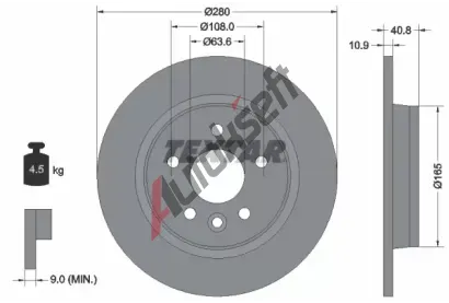 TEXTAR Brzdov kotou PRO - 280 mm TXT 92255603, 92255603