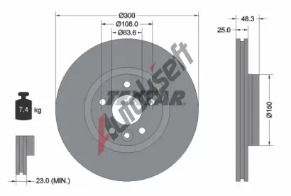 TEXTAR Brzdov kotou PRO - 300 mm TXT 92255703, 92255703