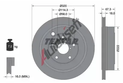 TEXTAR Brzdov kotou PRO - 320 mm TXT 92255903, 92255903