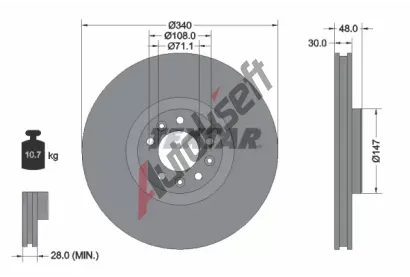 TEXTAR Brzdov kotou PRO - 340 mm TXT 92256003, 92256003