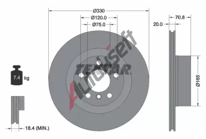 TEXTAR Brzdov kotou PRO - 330 mm TXT 92256303, 92256303