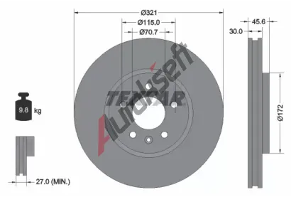 TEXTAR Brzdov kotou PRO - 321 mm TXT 92256803, 92256803