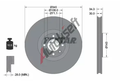 TEXTAR Brzdov kotou PRO - 340 mm TXT 92256903, 92256903