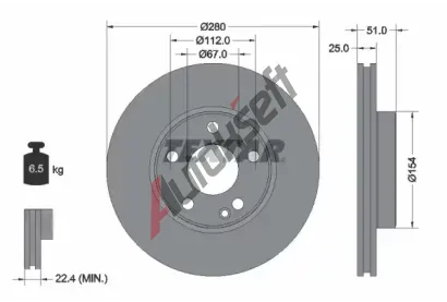 TEXTAR Brzdov kotou PRO+ - 280 mm TXT 92257005, 92257005