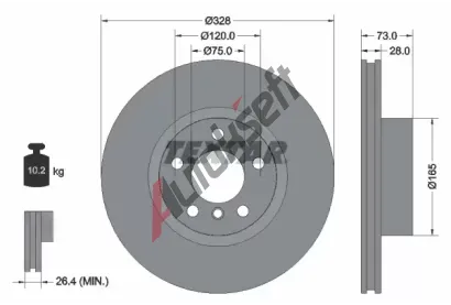 TEXTAR Brzdov kotou PRO+ - 328 mm TXT 92257105, 92257105